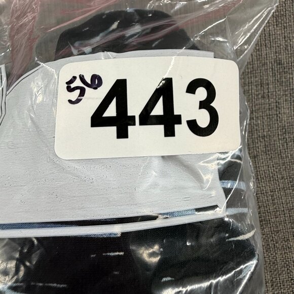 Liz Claiborne Blouse V-Neckline Top Medium Stretchy Black Blue Long Sleeve - Picture 11 of 11